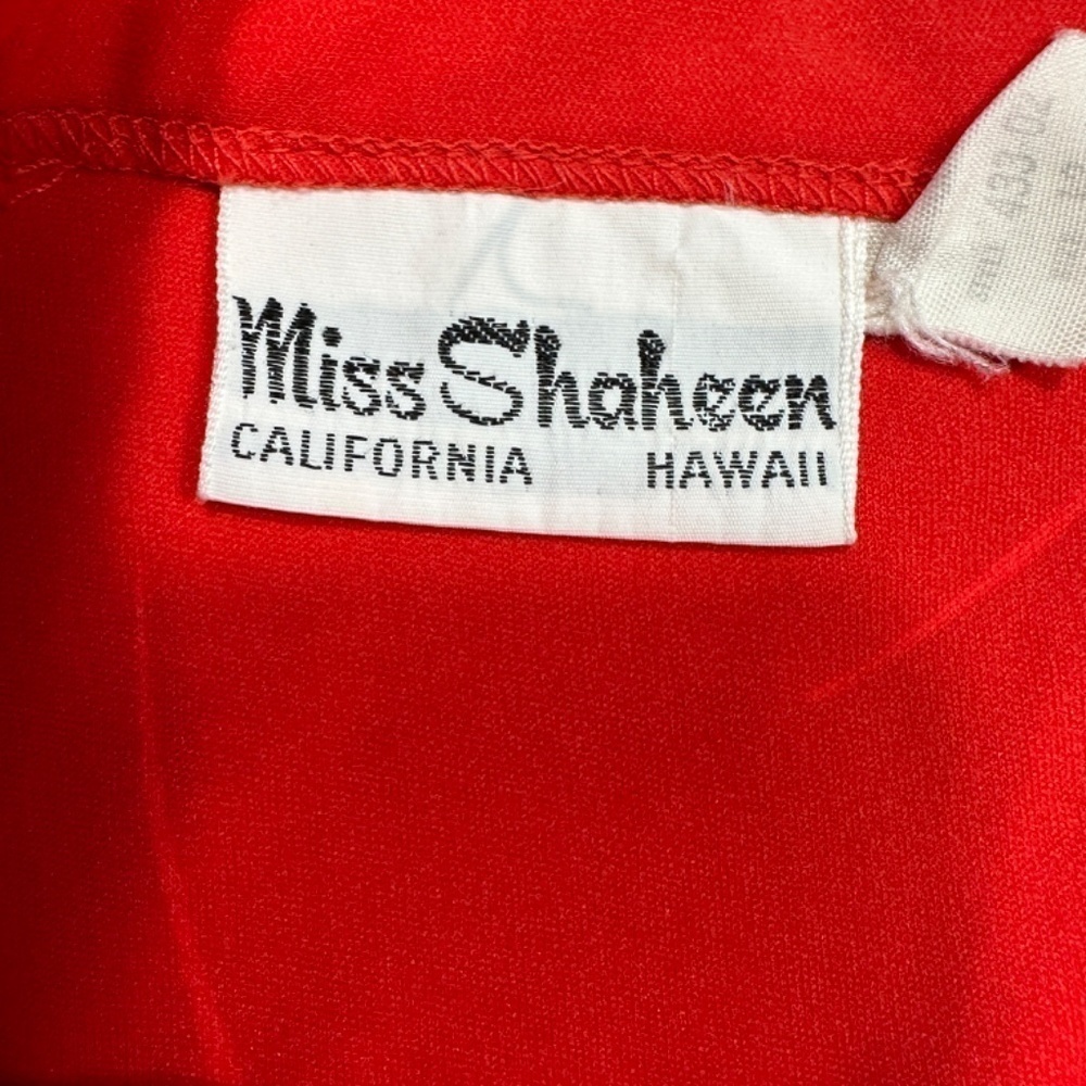 Vintage Miss SHAHEEN Red Black Cherry Print Maxi Skirt Vintage Size 12 - Picture 10 of 11